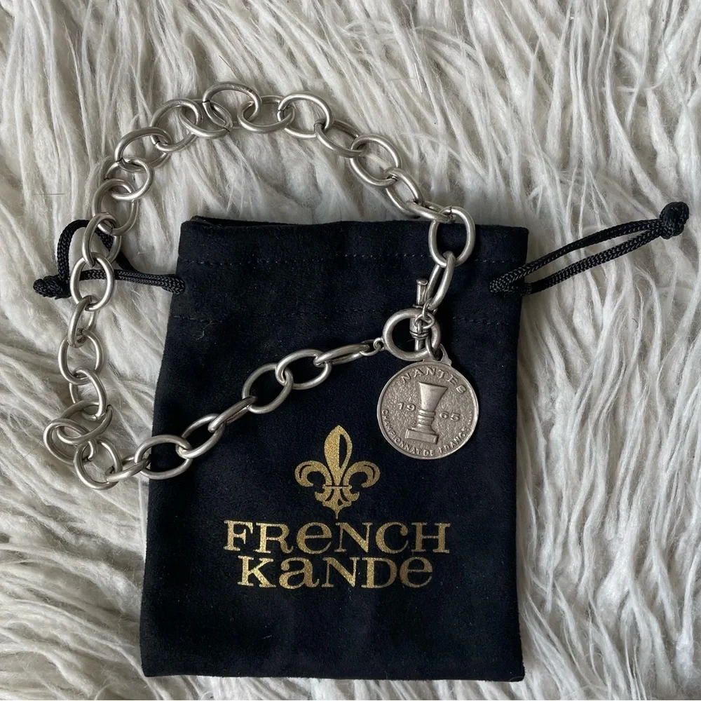 French Kande Rennes Silver Nantes Championnat Coup De France 1965 Coin Necklace - Picture 2 of 9